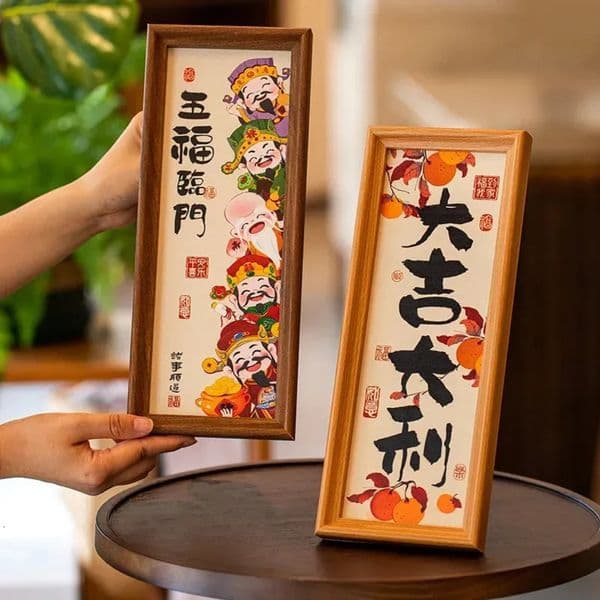 Luxury Designer Decor Prosperous Decorative Painting Living Room God Of Wealth Po Frame room Decoration Year Festive Props Decoration For Ho 20