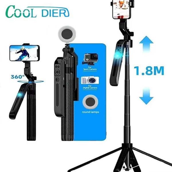 COOL DIER C12 2025 New Selfie Stick Gimbal Stabilizer For Smartphone With Intelligent Follow-Up Anti Shake Pan Tilt Tripod L260612