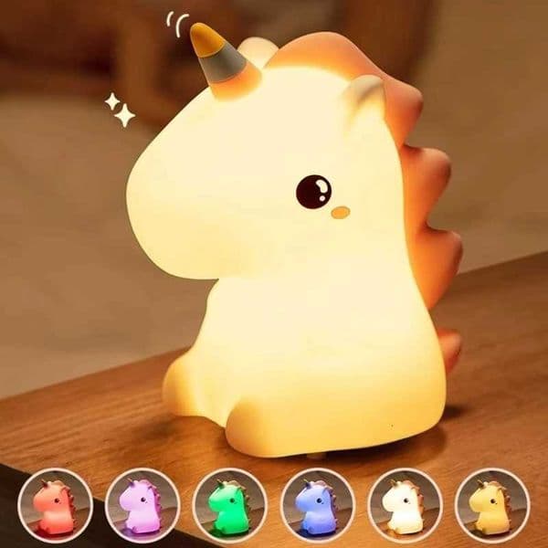 Cute Silicone USB LED Unicorn Night Light Cute Baby Bedroom Nursery Decor for Home Bathroom Easter Christmas Birthday Dorm M260612