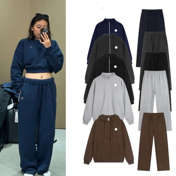 TOP hoodie women men Alolinessity set jacket Sweat pant 3D Relaxed-fit Sport Pant for 1/4 Full Zip Jogger Alolinessity women clothes men sweat set leggings 20