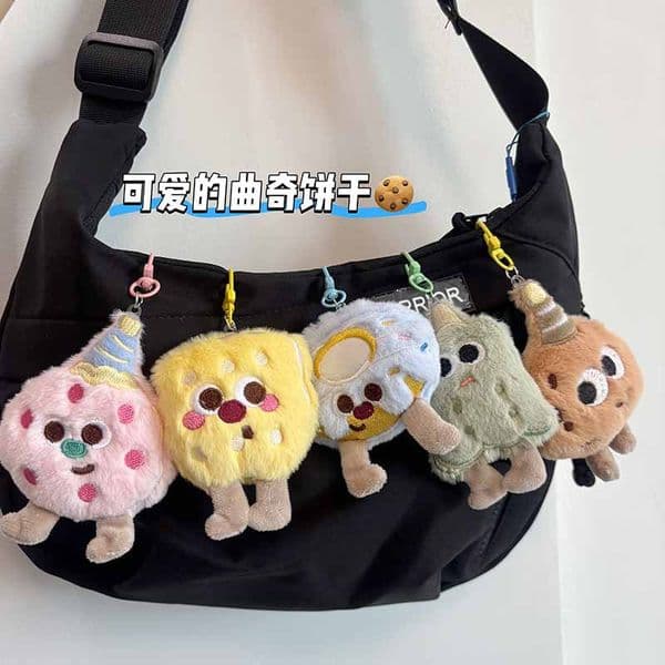 Cute Cookie Plush Keychain Food Shaped Bag Charm