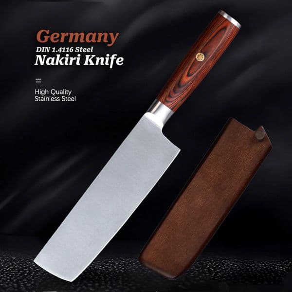 75 inch Nakiri knife Germany 14116 material pakkawood handle vegetable meat kitchen chef 260612