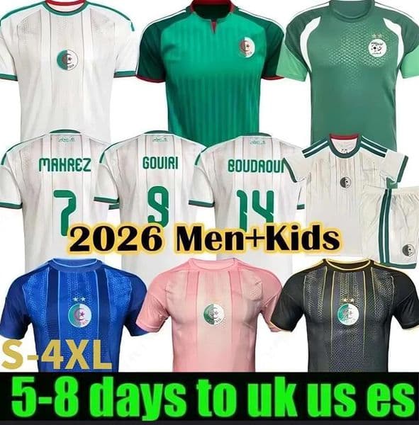 Maillot Algerie 2026 World Cup Soccer Jersey 26 27 Gouiri Amoura Moussa Boudaoui Houssem Aouar Rayan Ait-nouri Benrahma Camisetas Algeria Football Shirt Tops Kids