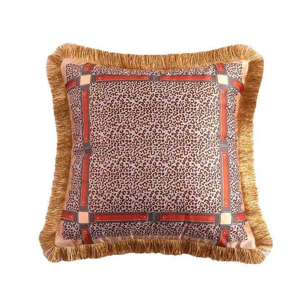 Light Luxury Imitation Silk Cushion Cover Print Tassel Decorative lowcase Halloween Living Ro Sofa Car low Cover J260612