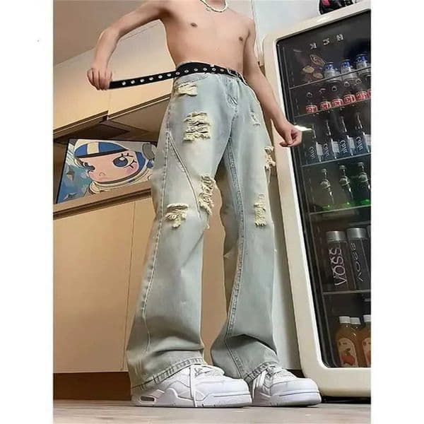Pants Casual Y2k Jeans Trousers Denim for Clothing Baggy Man Jean Mens Flared Cargo Shorts S260612