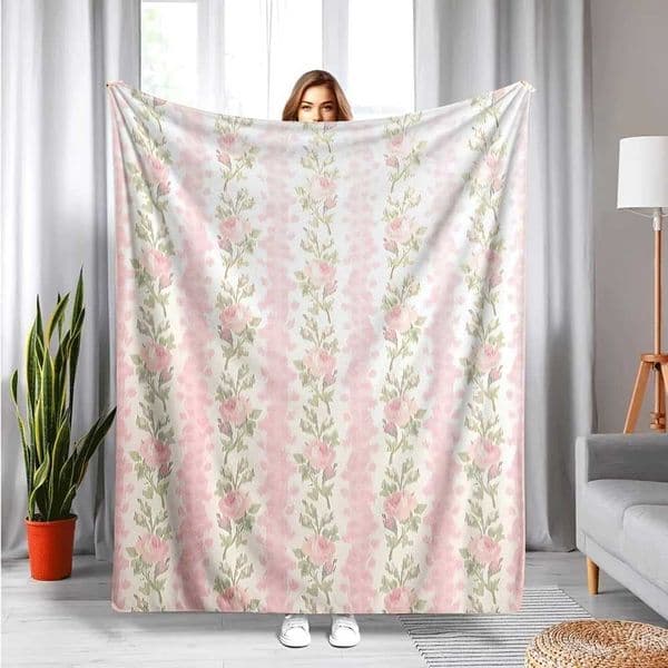 Poster LoveShackFancy Flannel Blanket Elegant Patterns Soft Multi-Use Design for Home Office Sofa Bed Gift D260612