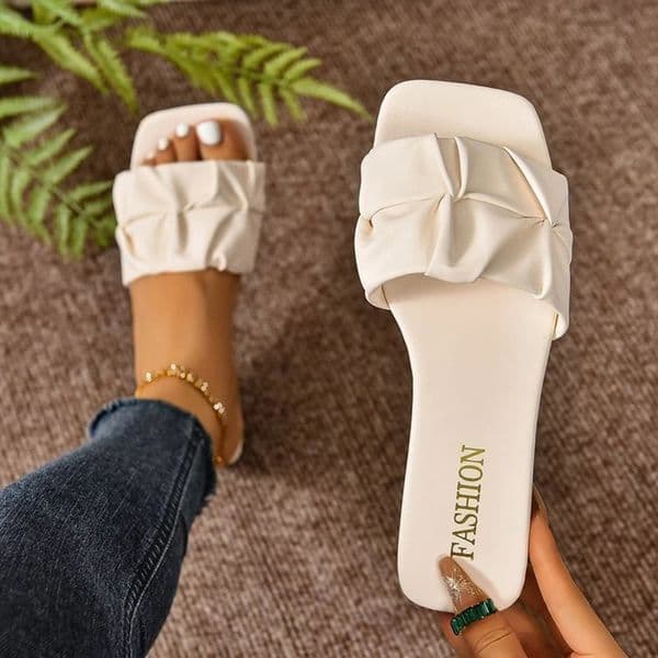 Womens Sandals Fashion Square Head Summer Shoes For Women Flat Korean Style Slippers Sandalias De Mujer Footwear 260611