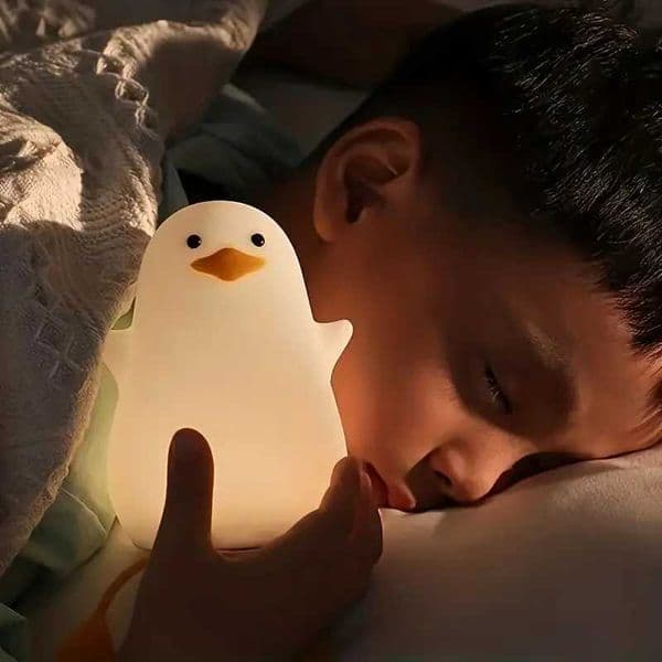 LED Cute Silicone Little Gull Night Light Fun Yellow Little Gull Patting Light Mobile Phone Holder M260612