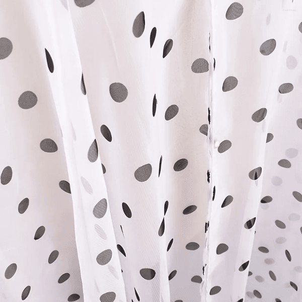 Breathable Mesh Transparent Sunscreen Cover-up Polka Dot Elegant Beach Loose Fit Cloak Pullover Cover Shirt Holiday