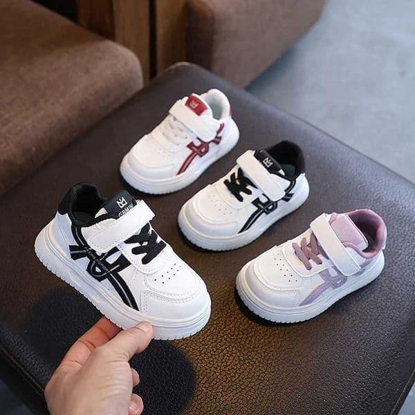 Childrens White Casual Sneakers Toddler Boys Girls Hook Loop Soft Sole School Shoes for Daily Outdoor Sports Wear 2026 Hot Sale J260612