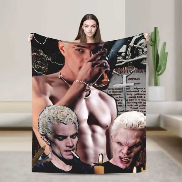 the Buffy Vampire Slayer spike Flannel Blankets Custom Throw Blanket for Sofa Bedding Lounge 150125cm Quilt D260612
