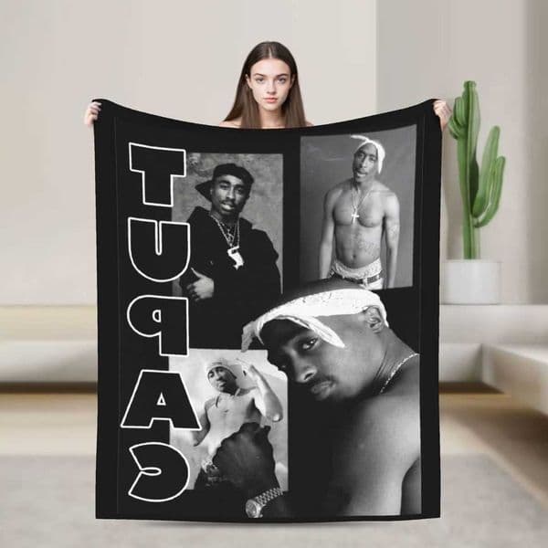 Justice Poetic Flannel Blankets Tupac 2pac Hip Hop Singer Fashion Throw Blanket for Home 200x150cm Rug Piece D260612