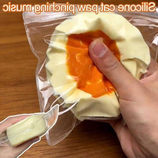 Fun Silicone Cat Paw Squeeze Cheesecake Textured Stress Relief Toy Sticky Bag Food Toy Bread Slow Rebound Girls Squeeze ToyR260612