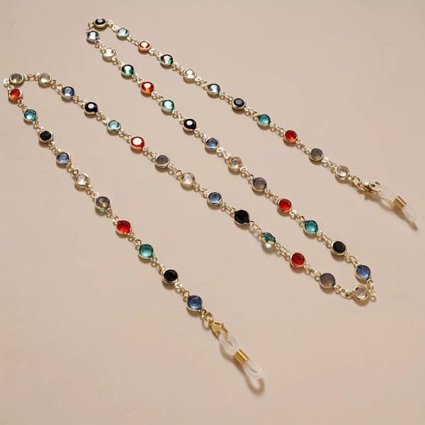Light rhinestone glasses chain simple fashionable versatile sunglasses hanging neck anti loss anti slip hanging chain260611