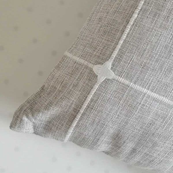 Simple Plaid Cushion Cover Brown Grey Embroidery Stripe 45x45cm 60x60cm Cotton Linen low Cover He Decoration Living Ro J260612