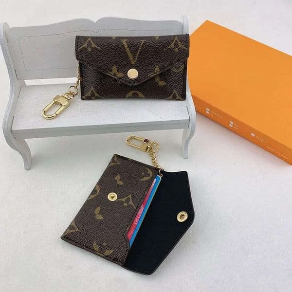 Designer Keychain Wallet Key Ring Pouch Luxury Card Holder Keychains Headset Lipstick Coin Bag Pendant Fashion Gradient Monogram Envelope Charm Accessories AAA+