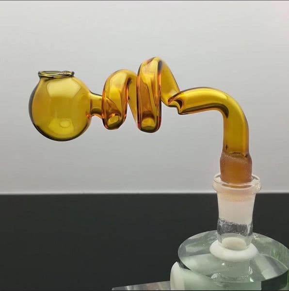 New Glass Smoking pipes hookah Oil Burner Pipes Smokings Colorful Spiral S Cooker