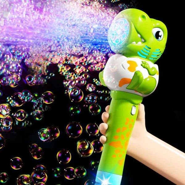 Cute Dinosaur Bubble Gun Electric Bubble Machine with Light Handheld Bubble Blowing Toy Automatic Soap Blower Summer Outdoor Toy L260612UF8M