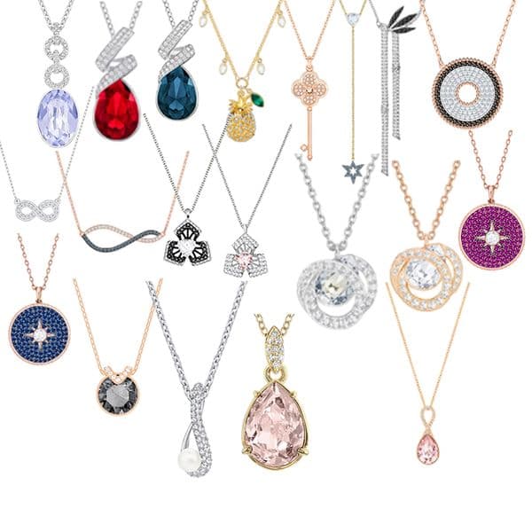 Circular inlaid temperament infinite symbol pendant, droplet shaped crystal personalized necklace