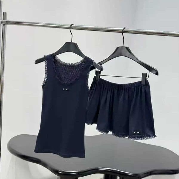 Nanyou Womens Clothing M Brand 26 Summer New Letter Logo Lace Trim Camisole Tank Top Womens skirt suit T260613