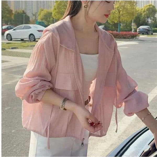 Lady SMVP 2026 Light summer Thin Short Shirt Women Hooded Shirt Summer Femme Clothing Coat M260613