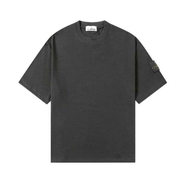 Stone Shirt Mens Designer Shirt High Quality Oversized Loose Casual Streetwear Classic Compass Badge Summer Fashion Vintage Washed Trend Short Sleeve Top B11