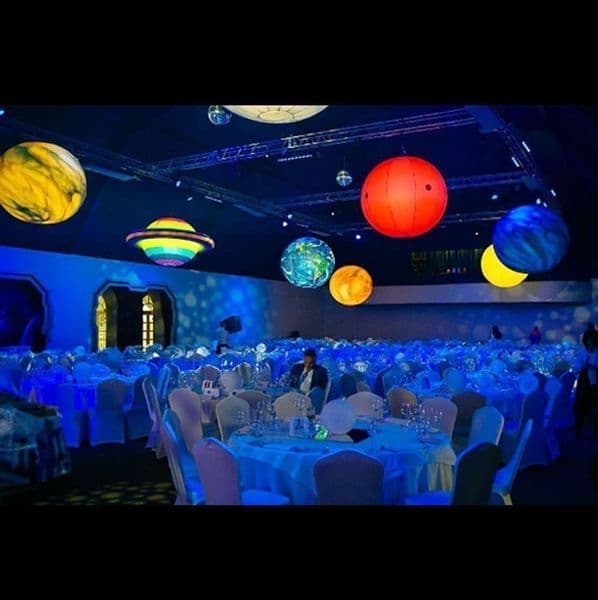 Free delivery Custom made 4m dia (13.2ft) inflatable Jupiter ball with led lights/giant nine Solar System planet balloon for hanging decoration