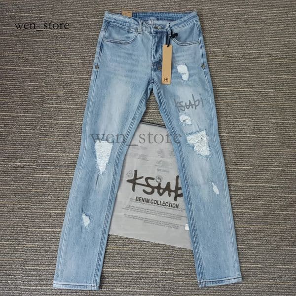 Denim Trousers Mens ksubis Jeans Designer ksubi Jean Men Black Pants High End Quality Straight Design Retro Shinny Casual Sweatpants Designers Joggers Pant 0a2