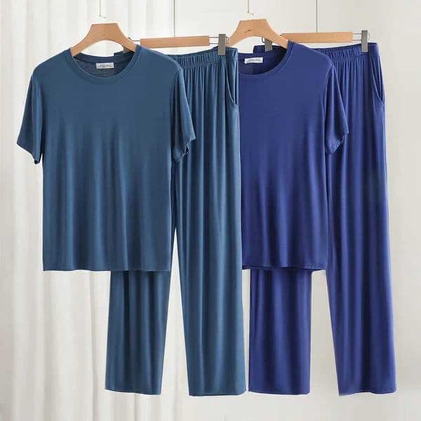 3XL-6XL Plus Size Men Pajamas Set Modal Short Sleeve Spring Summer Home Clothing New Lounge Sleepwear Pyjamas Male Nightwear L260525