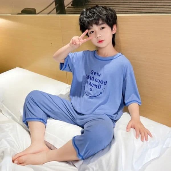 Boys Sets Children Pajama Child Summer Boy Pajamas Child House Clothing Elementary Student Pajamas for Kids Loungewear Sleepwear 260612