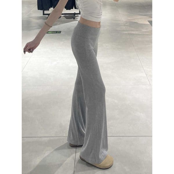 low-waist American-style flared pants for women spring/summer slimming drapey floor-length bootcut pants yoga sports sweatpants L260612