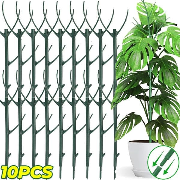 3/24PCS Stackable Plant Stakes Garden Climbing Potted Support Frames Monstera Green Plant Growth Support Rods for Indoor Outdoor 260609