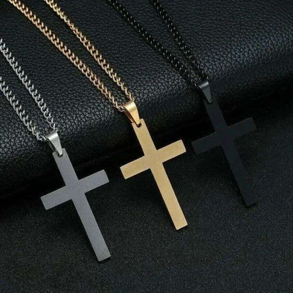 Fashion Stainless Steel Cross Pendant For Women Men Link Chain Charm Necklace Cool Boys Girls Punk Hip Hop Jewelry Gift W260613