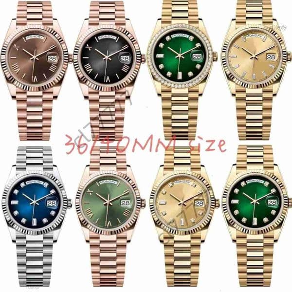 Luxury Men's watch Automatic Male and Female watches men designer 36/10mm Double Calendar reloj orologio montre with Waterproof Luminous Sapphire 904L Steel Belt