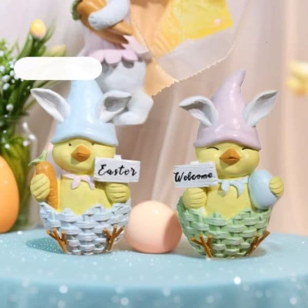 Cross-Border Easter Cute Resin Craft Gift Desktop Party Decoration Chick Figurine Home Children's Room Decoration