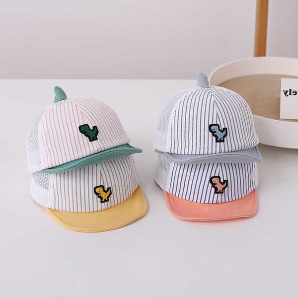 Hat Dinosaur Children Duck Tongue 3-24Months Baby Mesh Baseball Cap Boy Girl Summer Sun Hats Cute Kids Peaked Cap Visors M260613