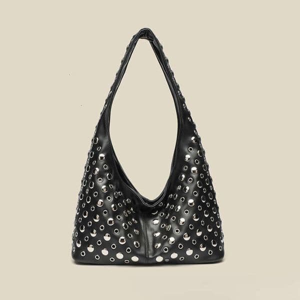 Women Trendy Cool Handbag, 2026 Polka Dot Studded European American Large Capacity Underarm Bucket Tote Bag Niche Design Women Crossbody Bags