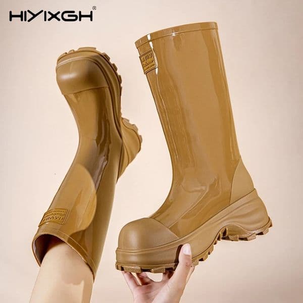 Japanese Style Womens Waterproof Rain Boots Fashion Thick Sole Short Boots Non-slip Comfortable Rubber Shoes for Ladies 260613