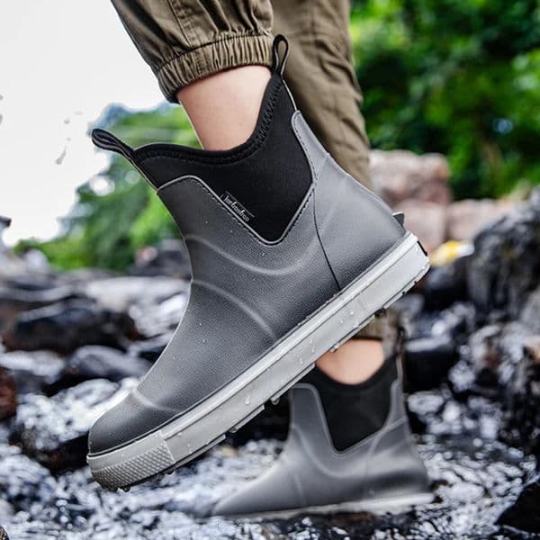 Versatile Casual Middle Tube Waterproof Shoes Men Fashion Hiking Shoes Anti-slip Wear-resistant Outdoors Rain Boots Fishing Boot 260613