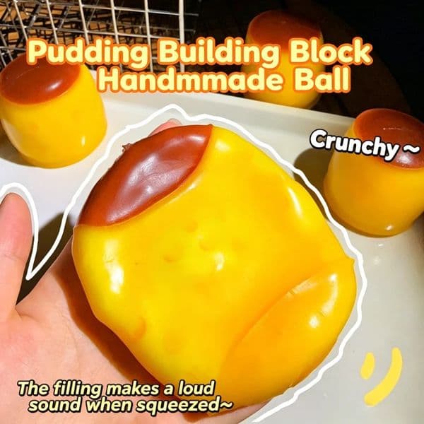 Handmade Crispy Pudding Shape Crackle Squeeze Toy Crunchy Filler Inside Squishy Ball Antianxiety Stress Relief Fidget Adult 260615