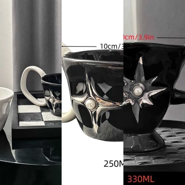 Cups Ceramic Coffee with Star Large HandlesCreativeMugs for Coffee Milk Water L2600615