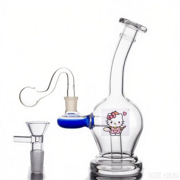Thick heady Mini cute mini Beaker Bong Water Tobacco Pipe Bong Travel glass oil burner bongs with smoking 14mm male banger Bowl in stock