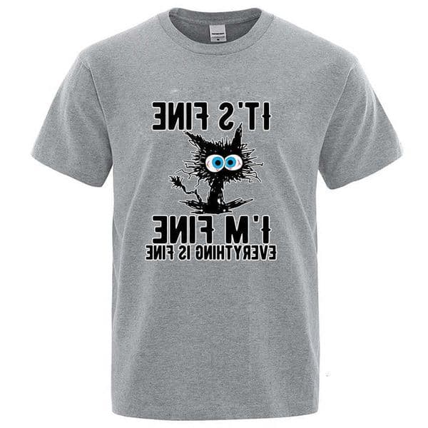 T-shirt Mens High Cotton Quality Blend Funny Cool Cat Printed T-shirt Casual Men Short Sleeve T-shirt for Men T-Shirt Male Top C260615
