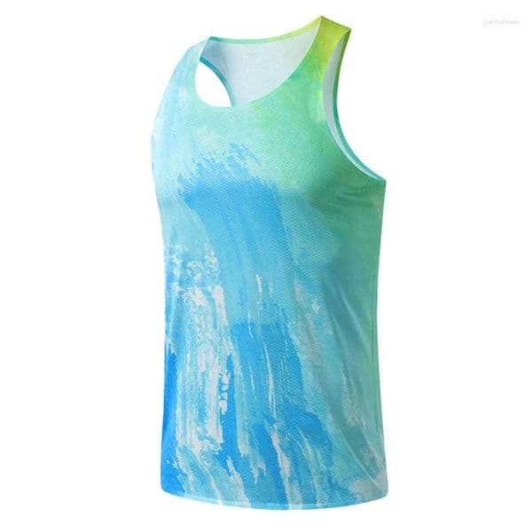 Men's Tank Tops Sports Vest Running Sleeveless Quick Drying Ultra Light Track Field Polyester Breathable Sportswear