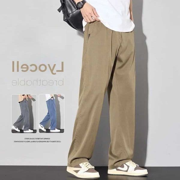 Thin Summer New Mens 2026 Soft Lyocell Casual Pants Comfortable Fashion Solid Color Simple Male Trousers Brand Clothing C260615