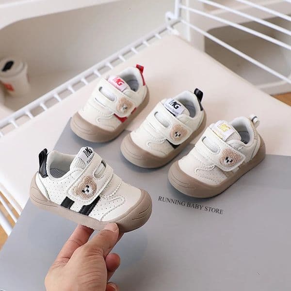 Cute Furry embroidery Bear Kids Sneakers Soft Lightweight Baby Boys Girls Sport Shoes AntiSlip Toddler Infant 260615