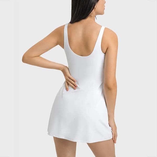 Stretchy Yoga Wear Two Pieces Women Tennis Golf Dresses Sexy Soft Breathable Sleeveless Maxi Skirt Clothing Workout Sports Bras With Removable Pads Outfit x369