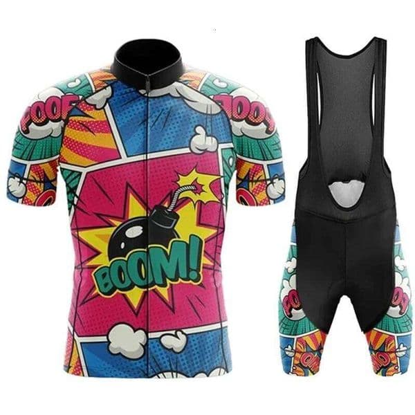 Team Clothing Man's Summer MTB Suit Short Sleeve Bike Clothes Ropa Ciclismo Hombre Cartoon Cycling Jersey Sets 26Y0615