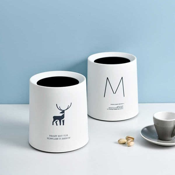 Trash Nordic Desktop Double-Layer Mini Can Household Coffee Table Desk Bedside Storage Bucket Can Be Customized Office Can C260615