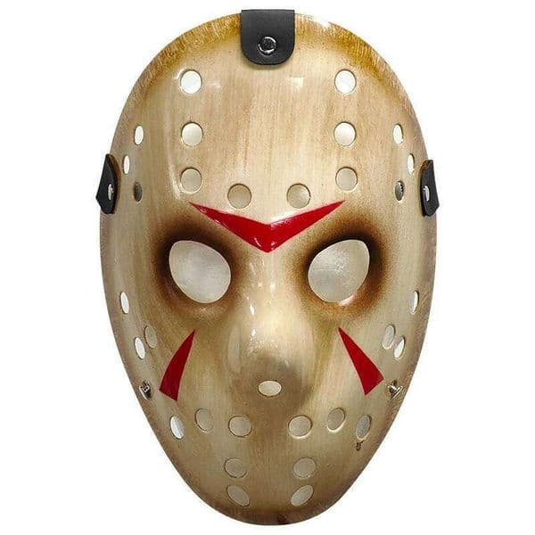 Vintage Hockey Mask Halloween Cosplay,Durable PP Horror Movie Style Face Cover,Realistic Slasher Prop,Masquerade Role-Play W260613 W260615